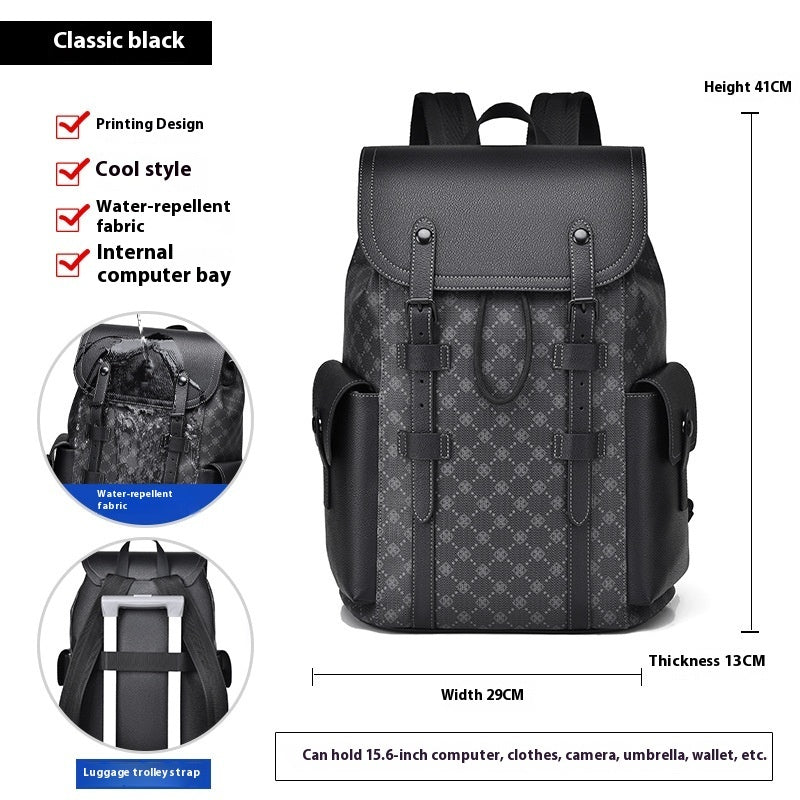 Curved Shoulder Strap Luxury Backpack