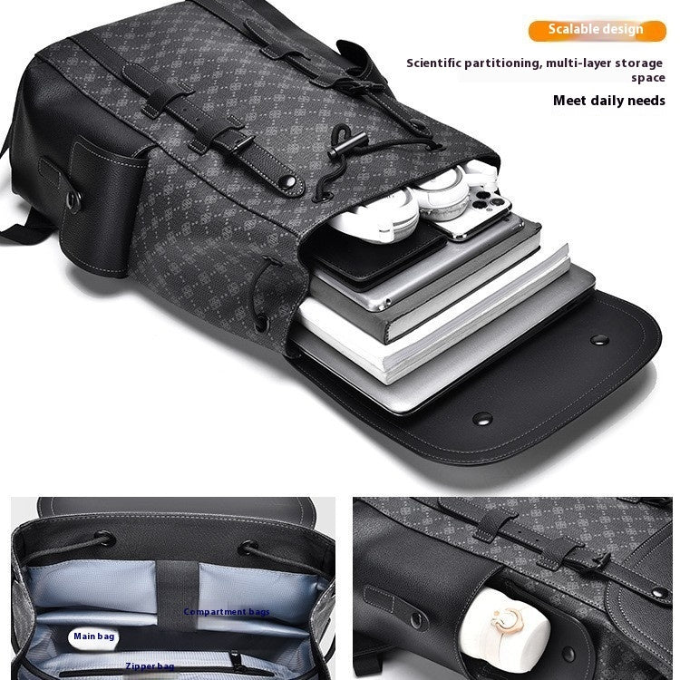 Curved Shoulder Strap Luxury Backpack